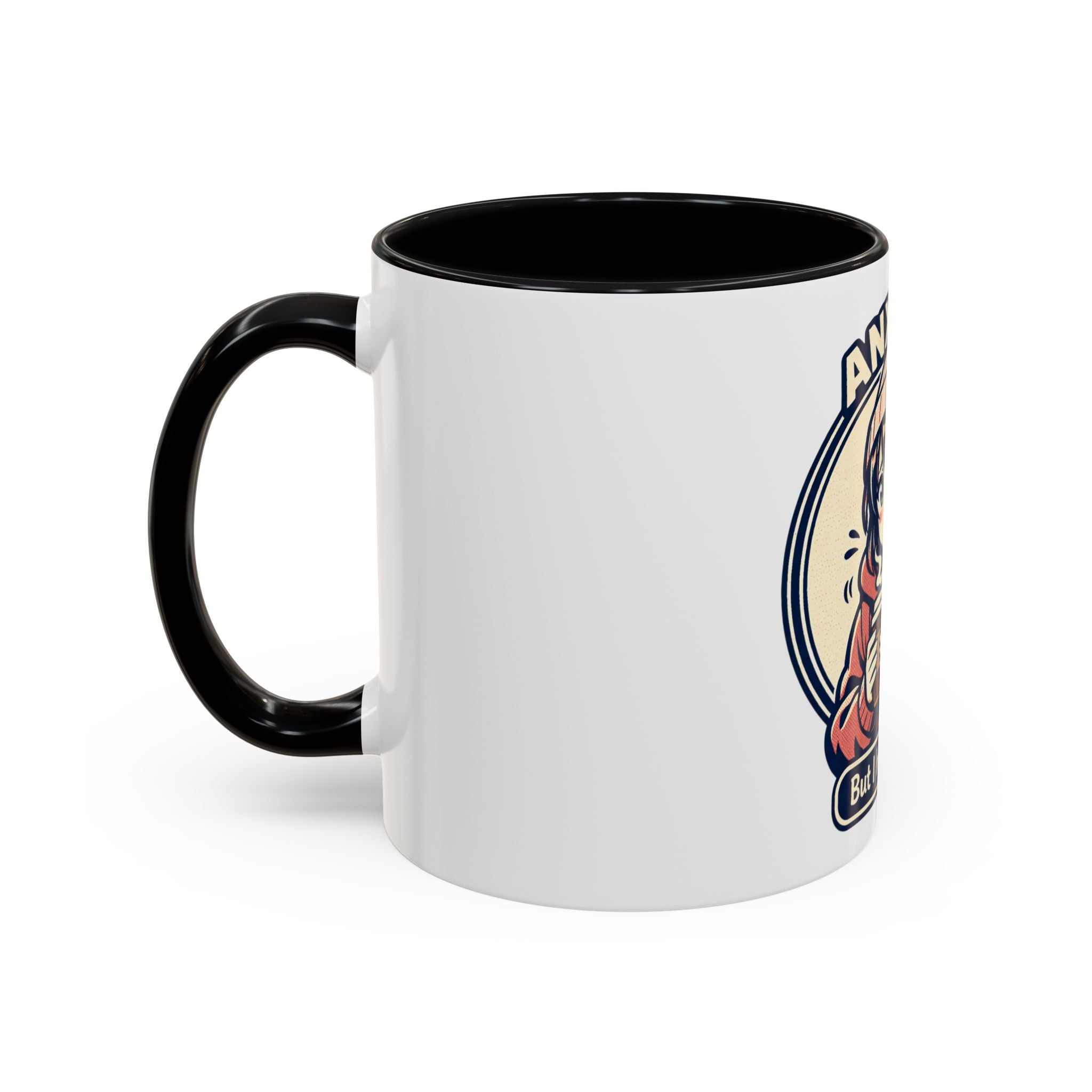 Coffee Mug — 'Anxious But I Have Coffee' Cute Anime Comfort Mug