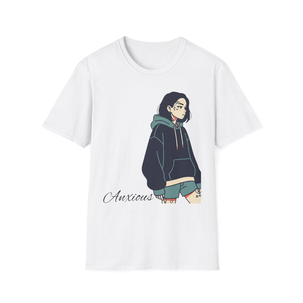 T‑Shirt — Moody Anime Girl Hoodie Illustration Tee