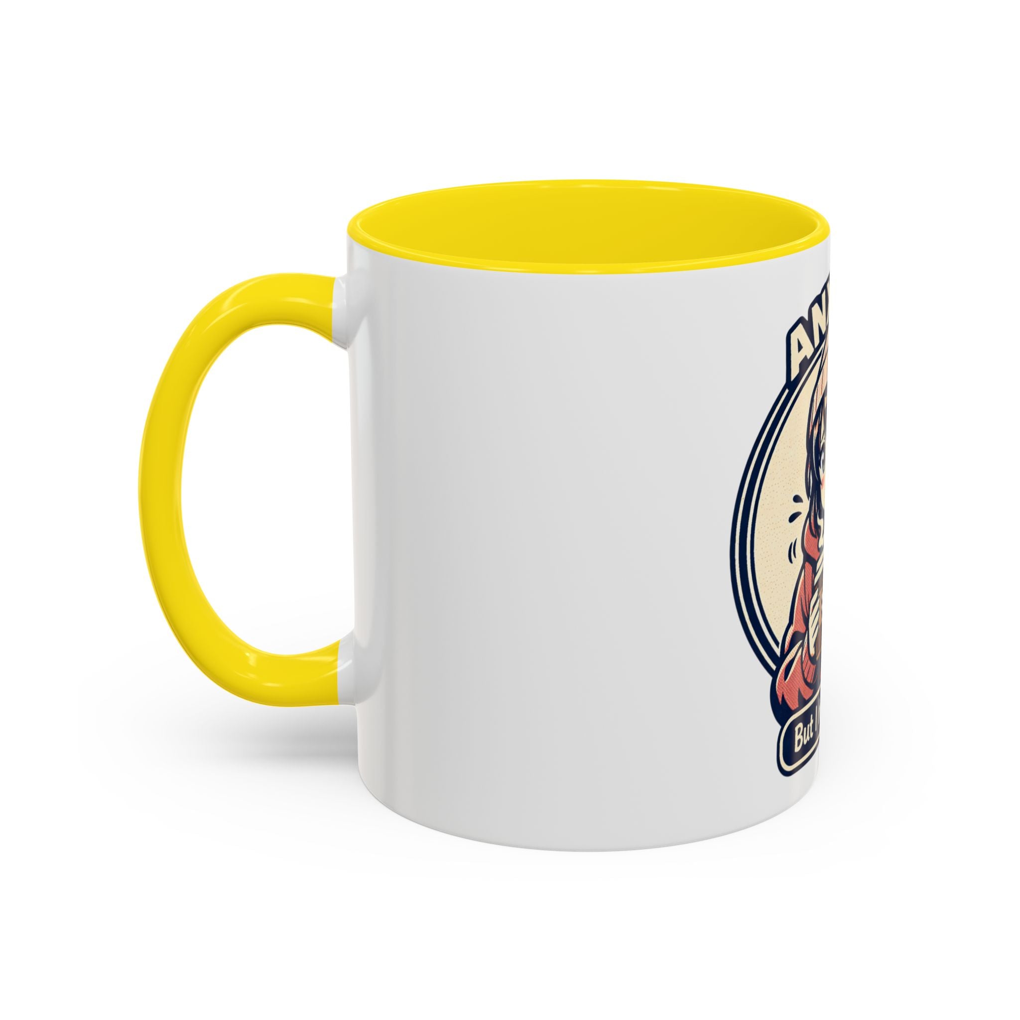 Coffee Mug — 'Anxious But I Have Coffee' Cute Anime Comfort Mug