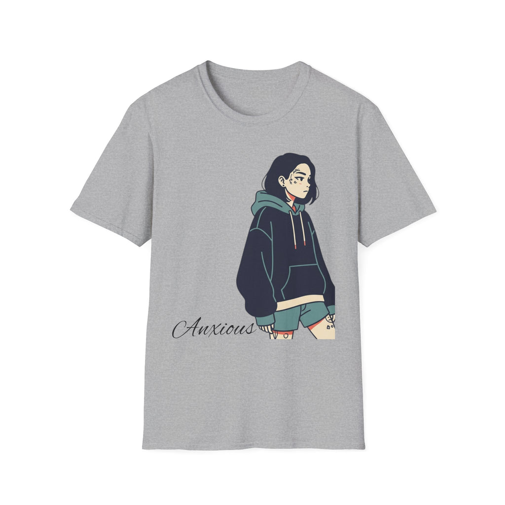 T‑Shirt — Moody Anime Girl Hoodie Illustration Tee