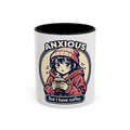 Coffee Mug — 'Anxious But I Have Coffee' Cute Anime Comfort Mug