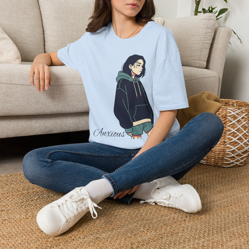 T‑Shirt — Moody Anime Girl Hoodie Illustration Tee