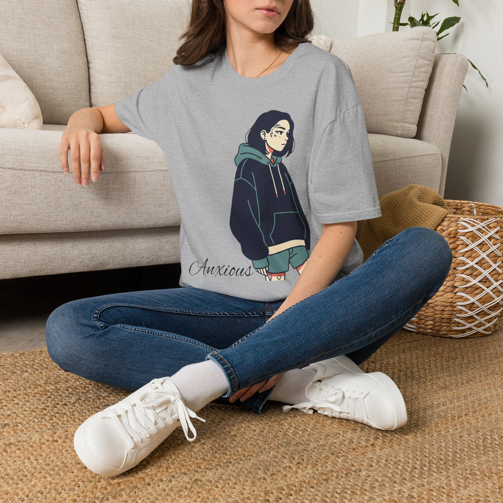 T‑Shirt — Moody Anime Girl Hoodie Illustration Tee