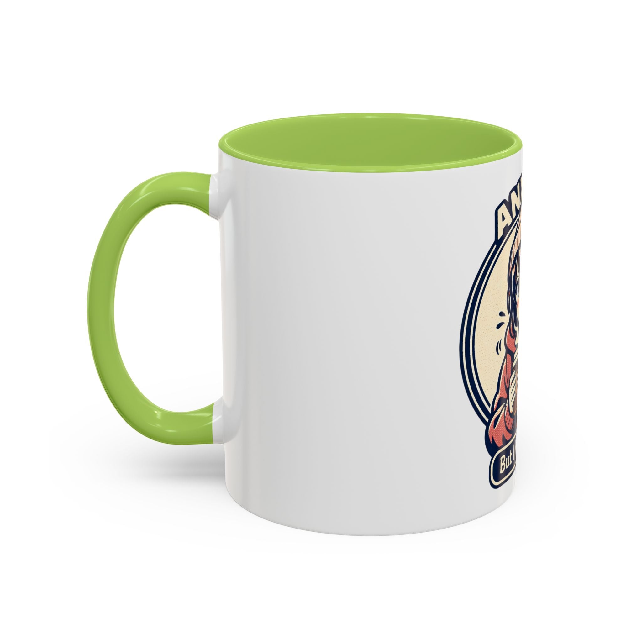 Coffee Mug — 'Anxious But I Have Coffee' Cute Anime Comfort Mug