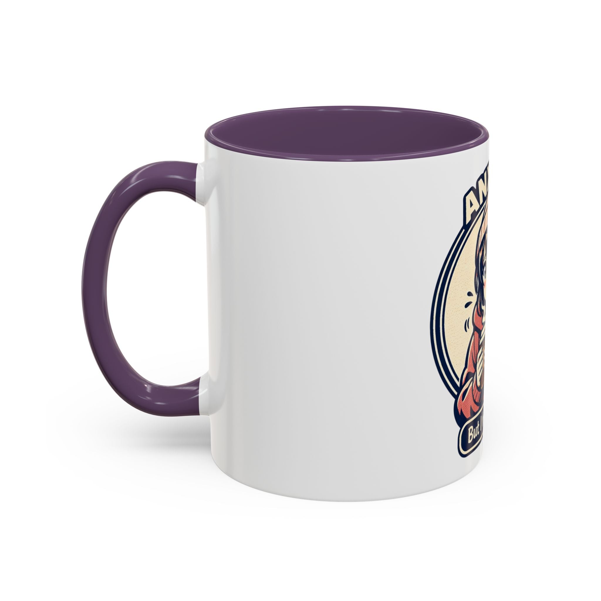 Coffee Mug — 'Anxious But I Have Coffee' Cute Anime Comfort Mug