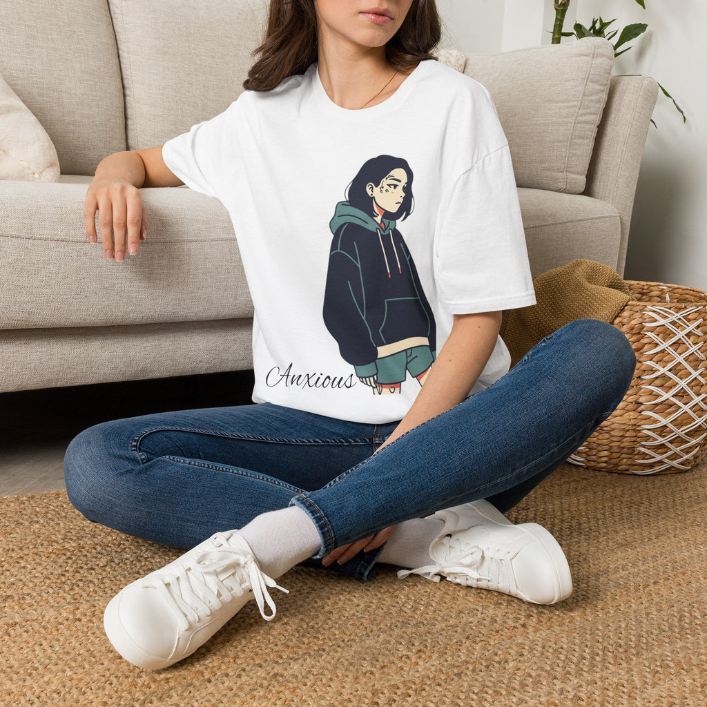T‑Shirt — Moody Anime Girl Hoodie Illustration Tee