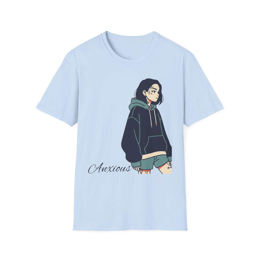 T‑Shirt — Moody Anime Girl Hoodie Illustration Tee